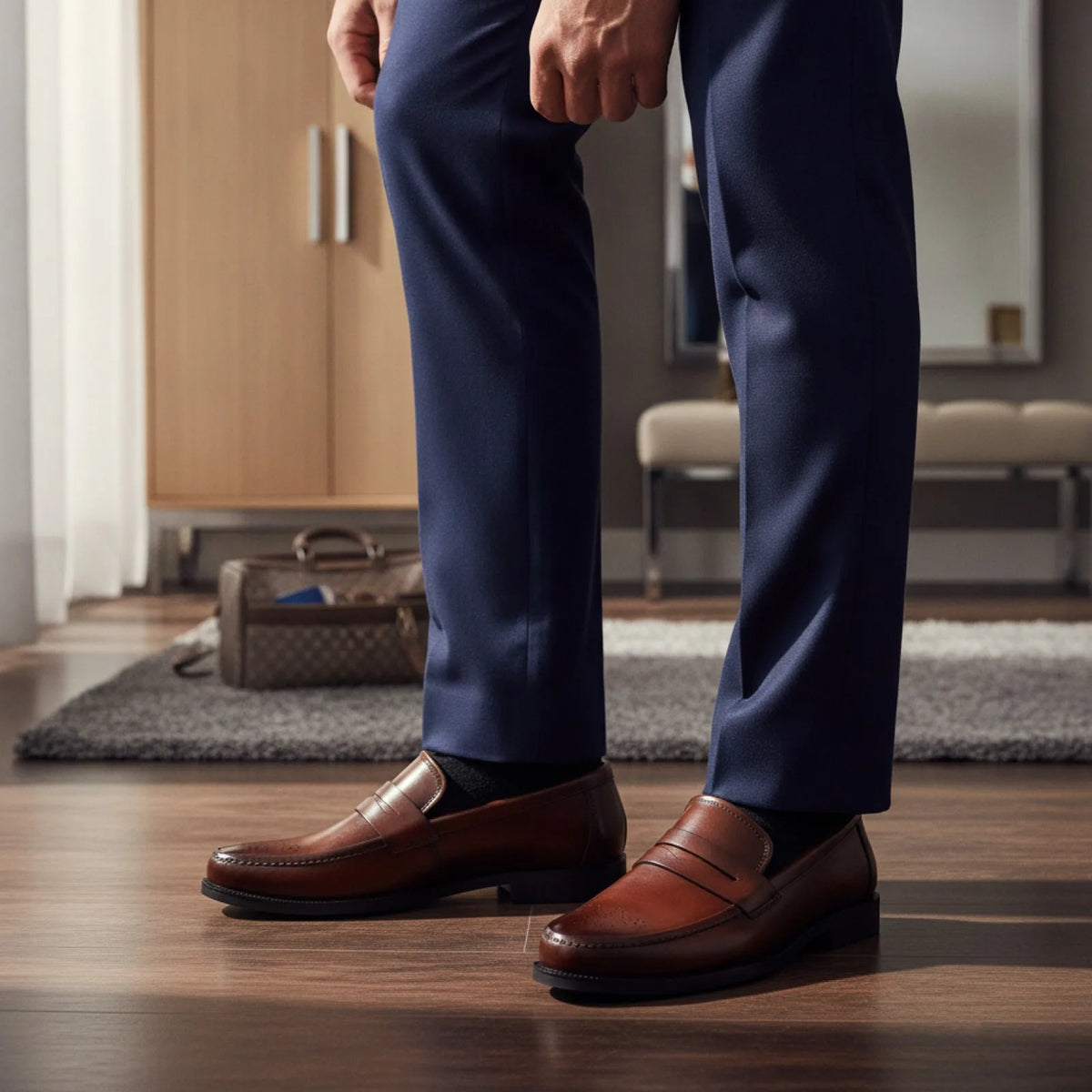 MocLux Mocassins Mariage Homme Cuir Synthétique Élégant