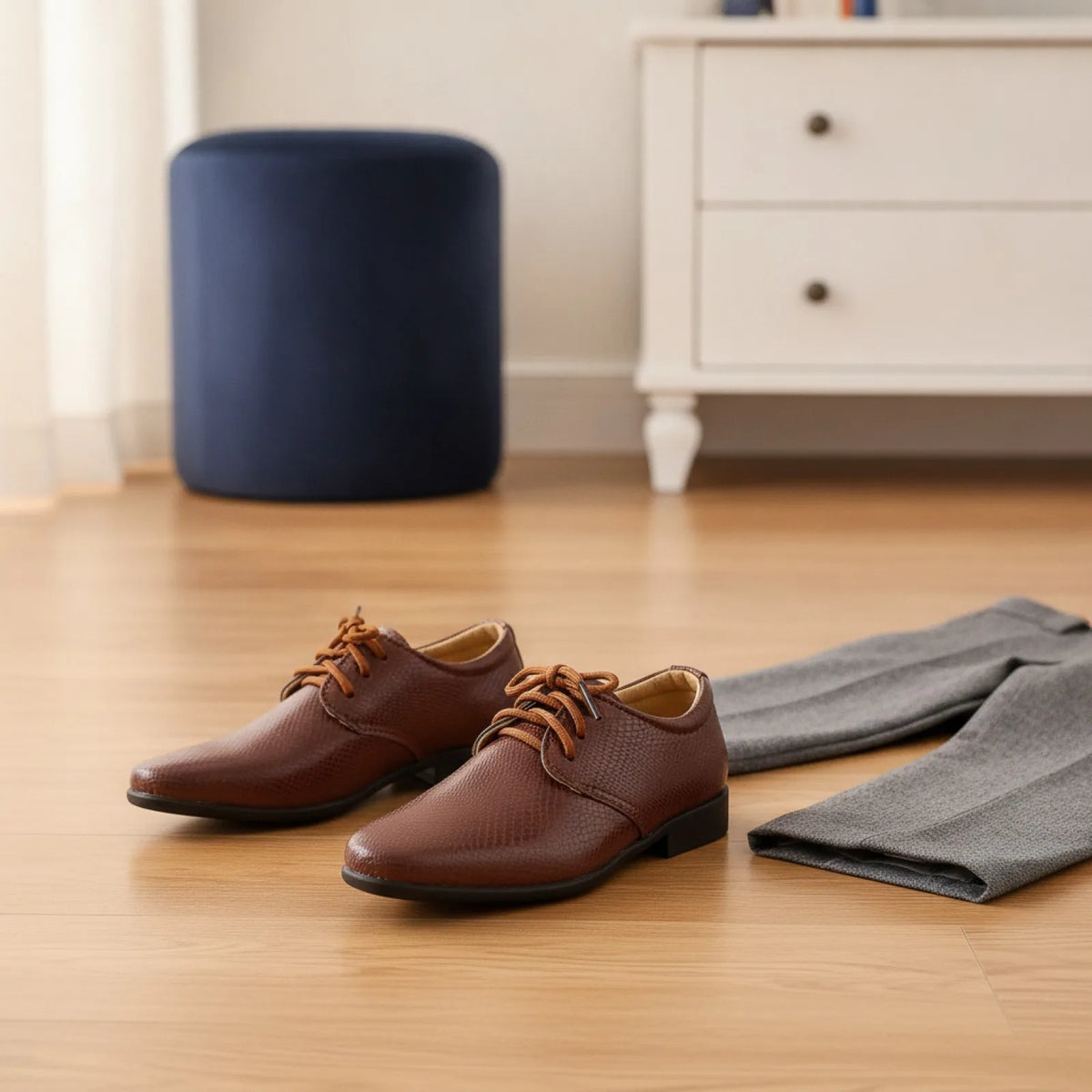 LuxeKids Mocassins Garçon Cérémonie Cuir Véritable
