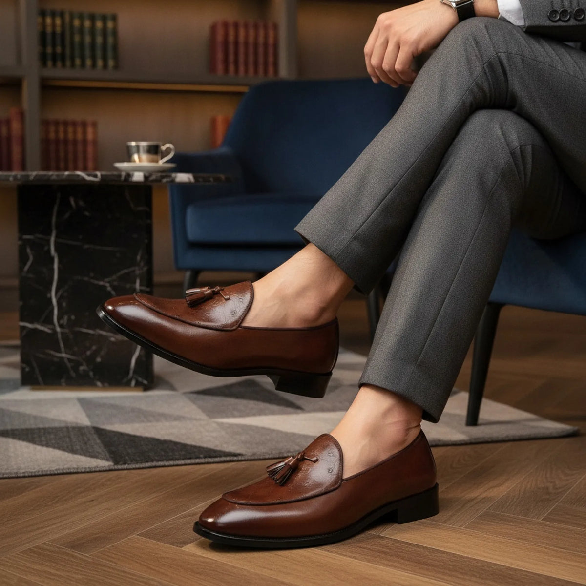 Mocassins Homme Simili Cuir à Glands — Élégance Affinée