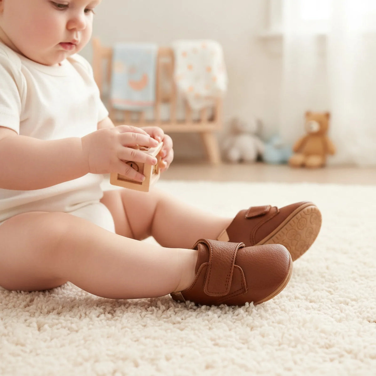 Mocassins Bébé Garçon – Simili Cuir, Antidérapante