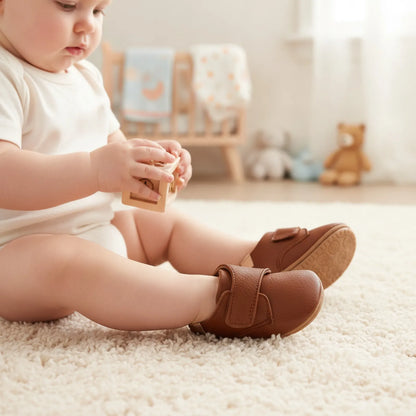 Mocassins Bébé Garçon – Simili Cuir, Antidérapante