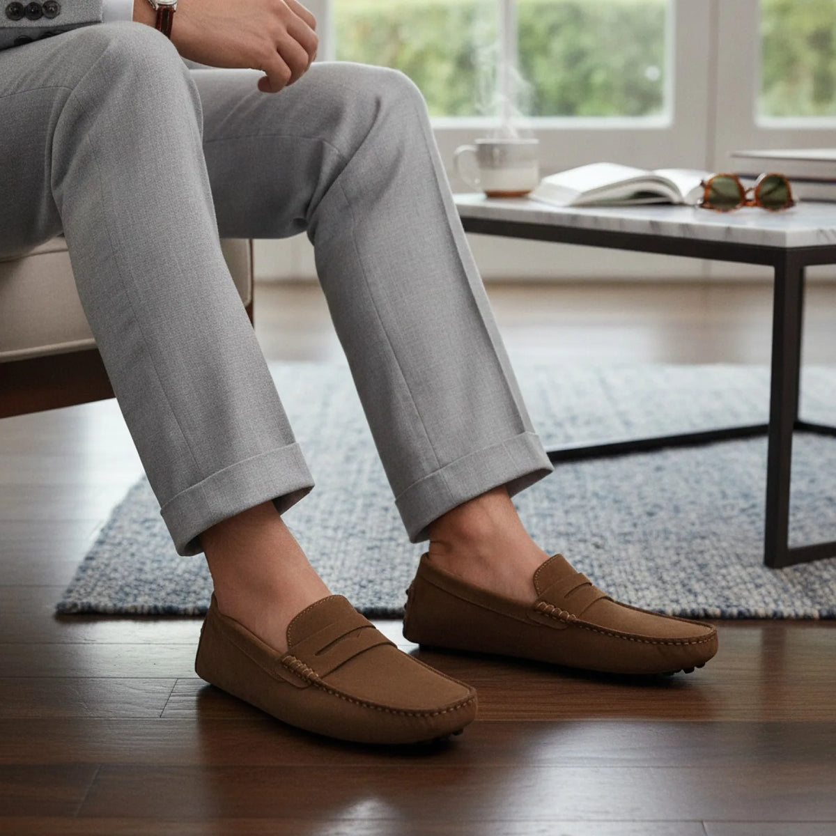 BrandX Mocassins Homme en Suédine - Élégance et Confort