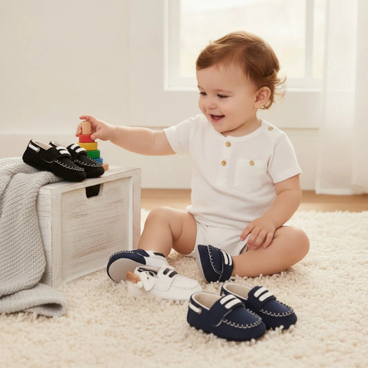 Luxe Mocassins Bébé Bateau Souples Velcro Élégants