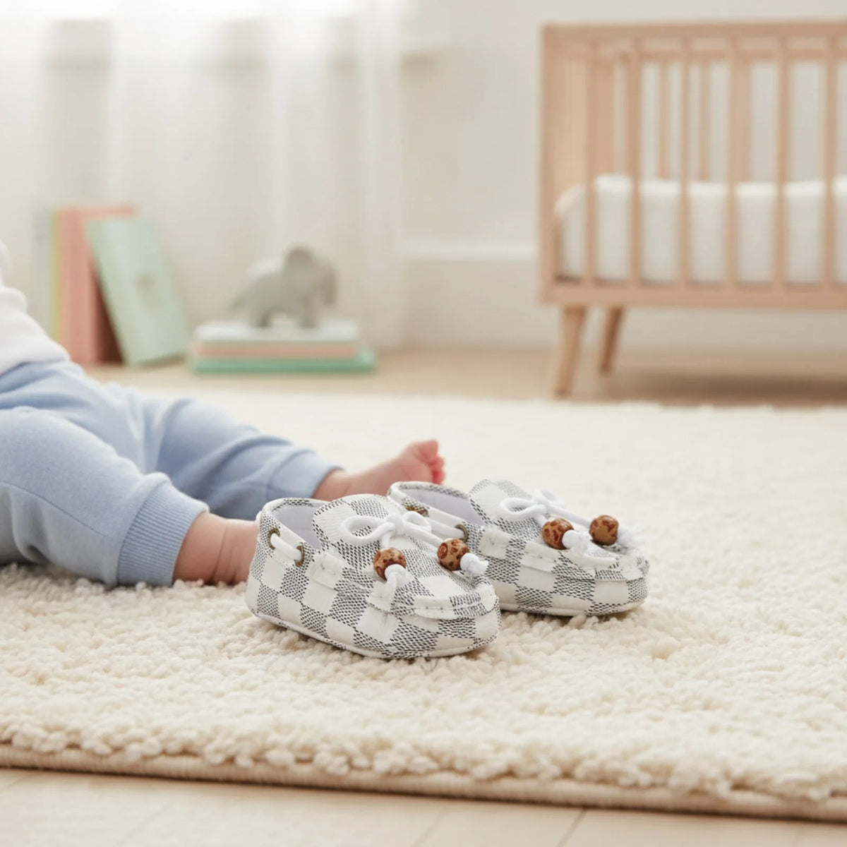 ChicBébé Mocassins Bébé Carreaux Perles Soignés