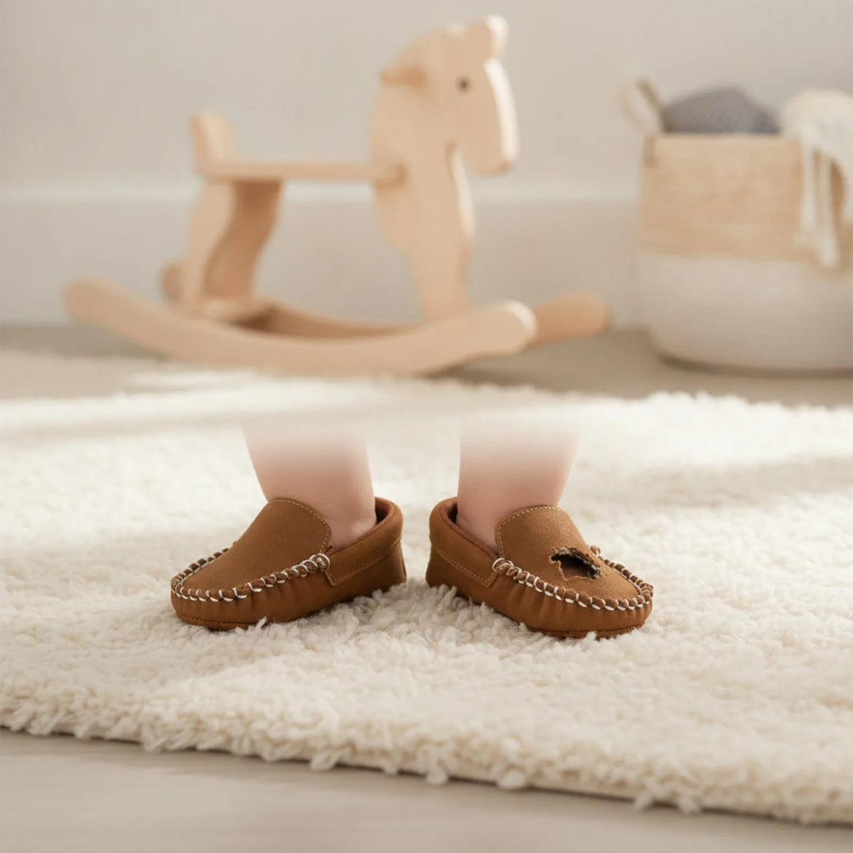 Mocassins bébé en cuir végan - chic et confortables