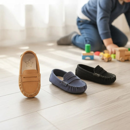 Nova Mocassins garçons daim soigné, confortable