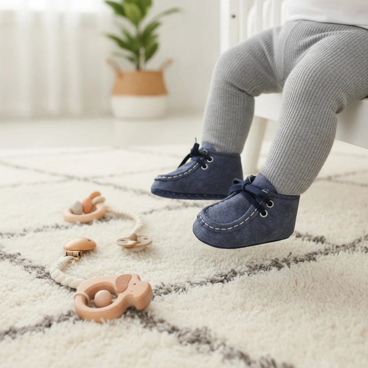 Nova Bottillons Bébé Garçon : Moccasins Montants Lacets