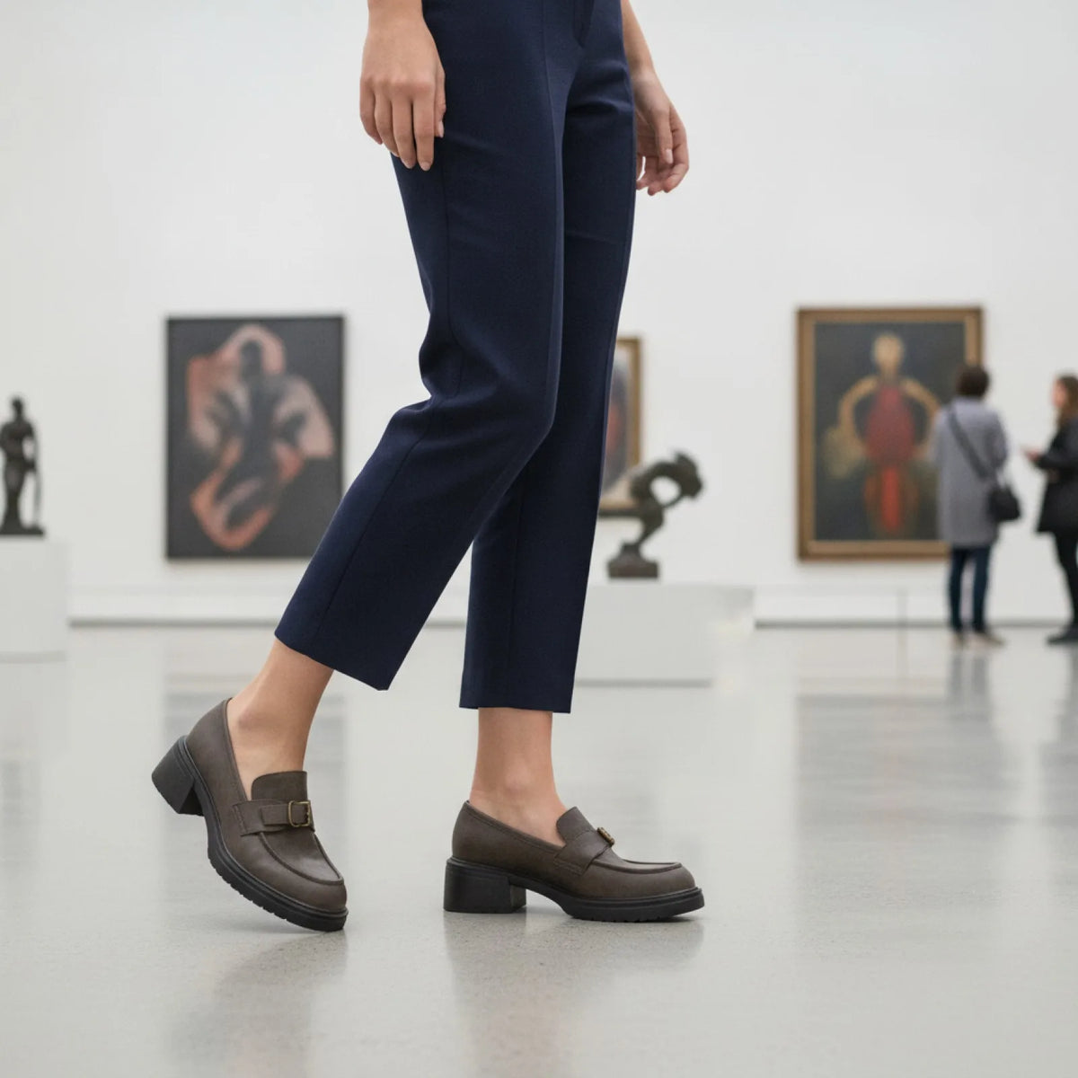 BrandX Mocassins à Talon Simili Cuir Motif Léopard
