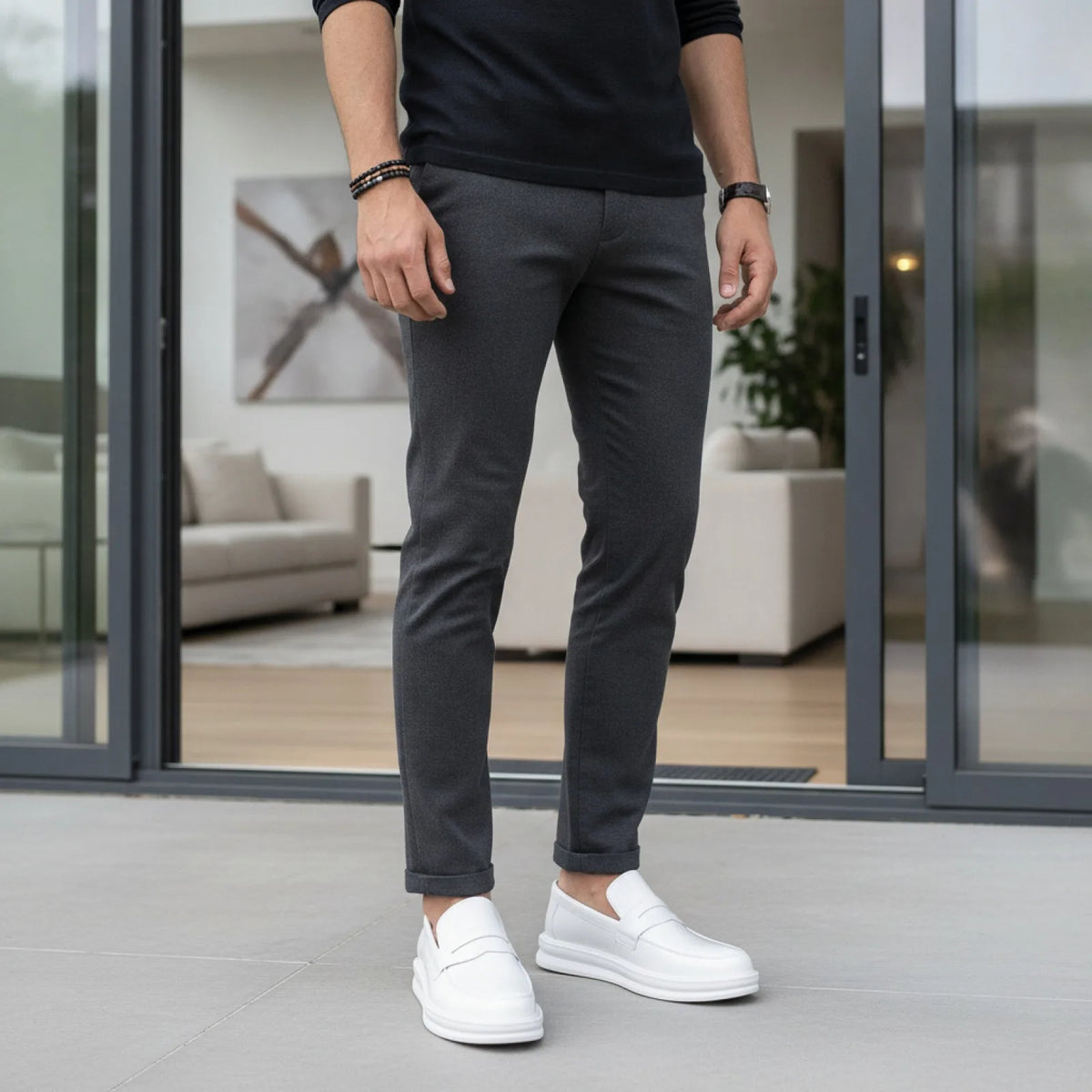 LuxeStep Mocassins Blancs Cuir Synthétique Homme