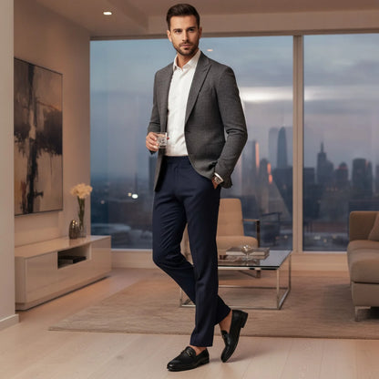LuxeBrand Mocassins noirs cuir végan boucle dorée
