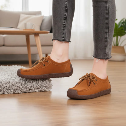 Nova Mocassins Femme Daim Synthétique à Lacets Confort