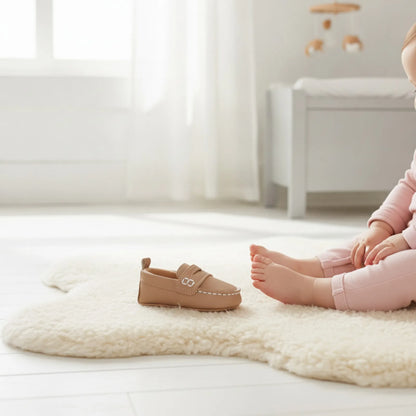 PetitLuxe Mocassins bébé fille cuir souple classiques