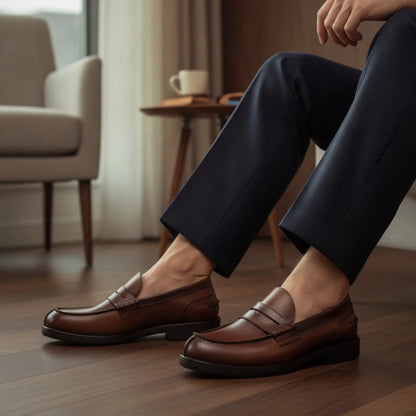 NobleWalk Mocassins homme cuir véritable marron noir