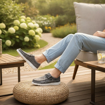 LumenMoc Mocassins Homme Toile Légère Estivale