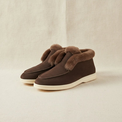 Eclat Mocassins Fourrés Simili Daim Femme pour l'Hiver