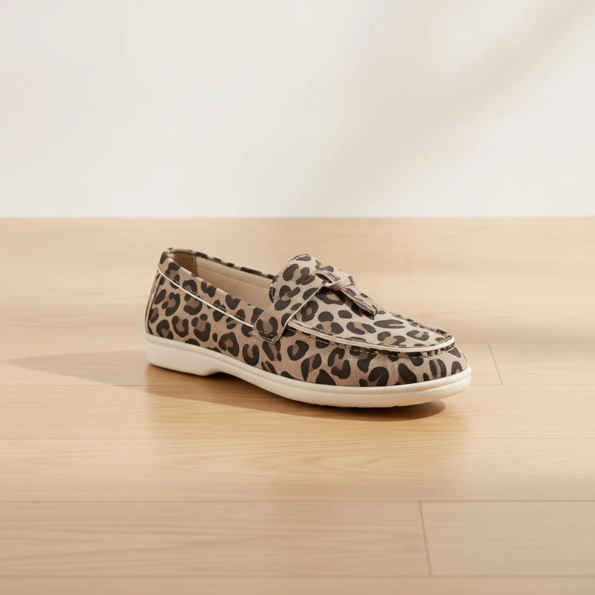Édition Luxe Mocassins Daim Imprimé Léopard Femme