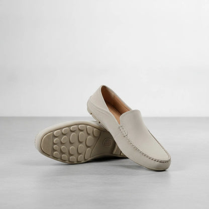 Elegance Mocassins Cuir Homme Beige Marron Confortables