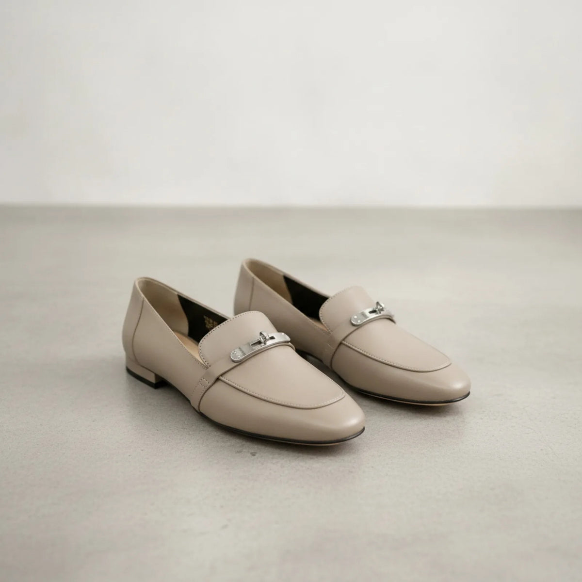 Élite Mocassins Cuir Véritable Talon Carré Léger