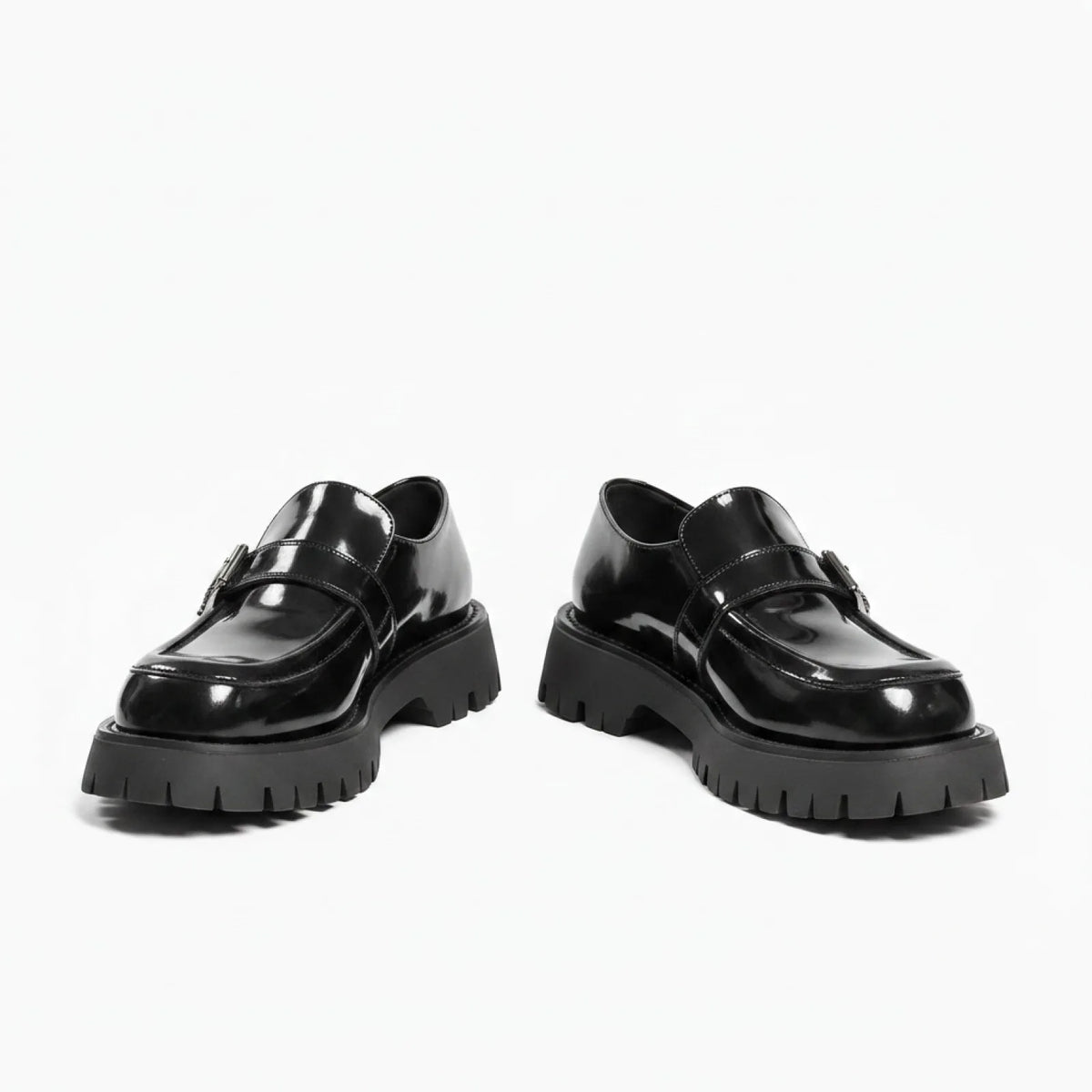 Élite Mocassins Homme Vernis Cuir Plateforme