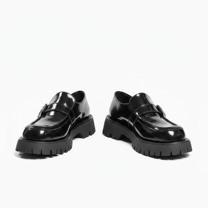 Élite Mocassins Homme Vernis Cuir Plateforme