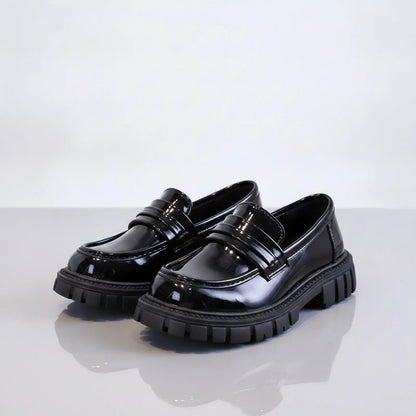 GlamKids Mocassins vernis noir garçon robustes