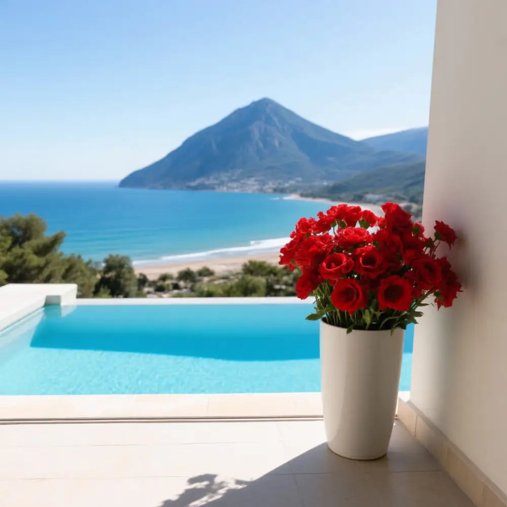 Grand pot de fleur avec réserve d'eau