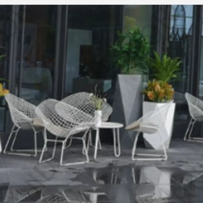 Lot de 3 Grand pot de fleur blanc extérieur