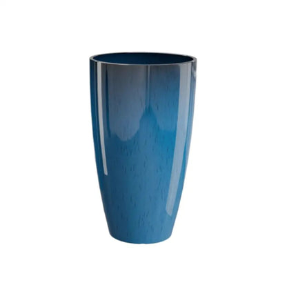 Grand pot de fleur bleu canard