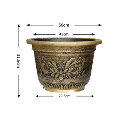 Grand pot de fleur doré