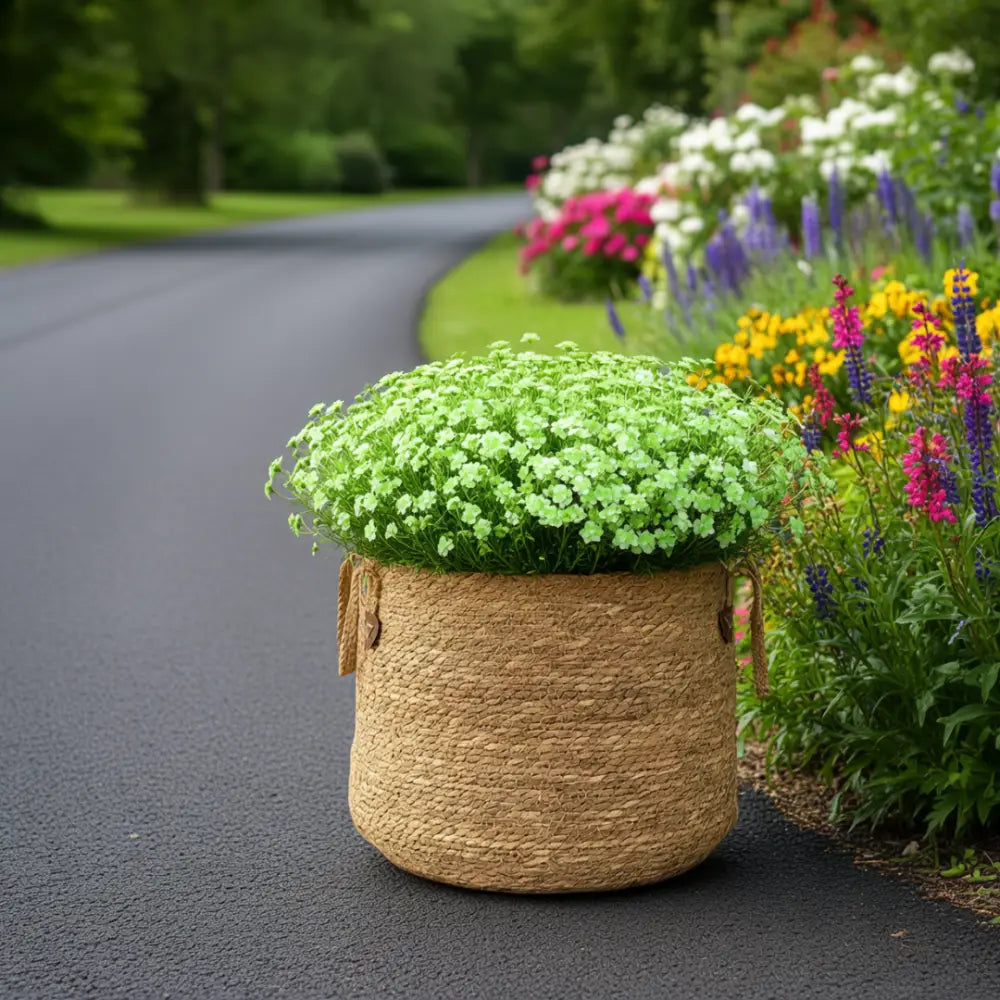 Grand pot de fleur en osier
