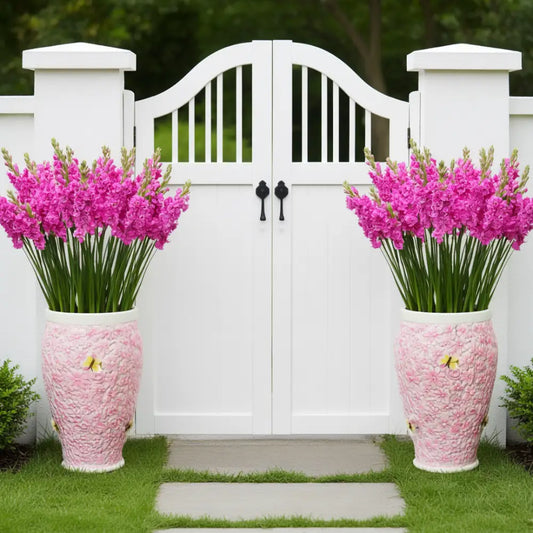 Grand pot de fleur extérieur coloré