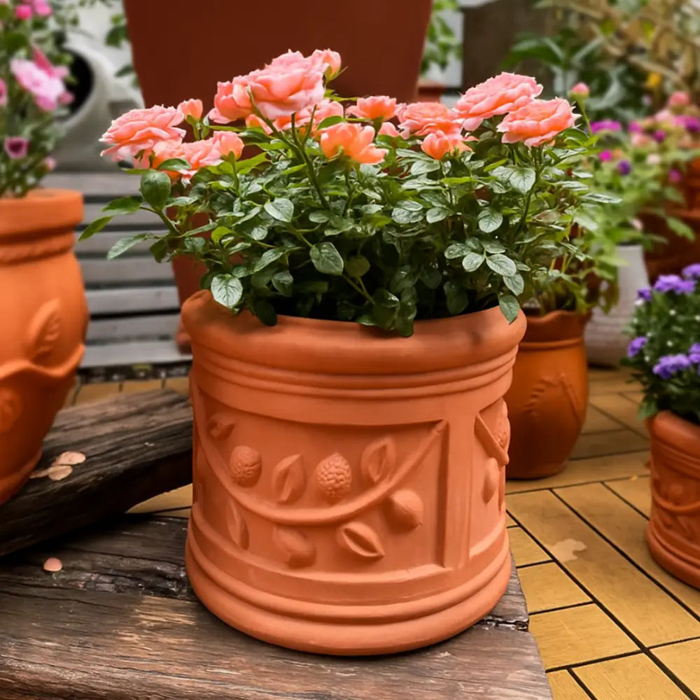 Grand pot de fleur extérieur en terre cuite