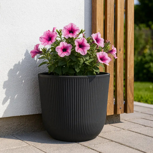 Grand pot de fleur extérieur gris anthracite