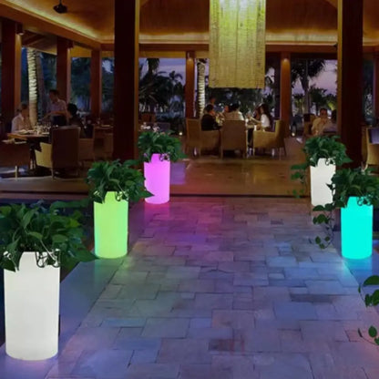 Grand pot de fleur extérieur lumineux