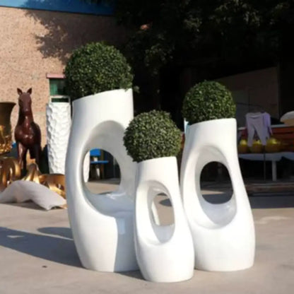 Lot de 3 Grand pot de fleur extérieur original