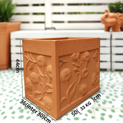 Grand pot de fleur extérieur rectangulaire