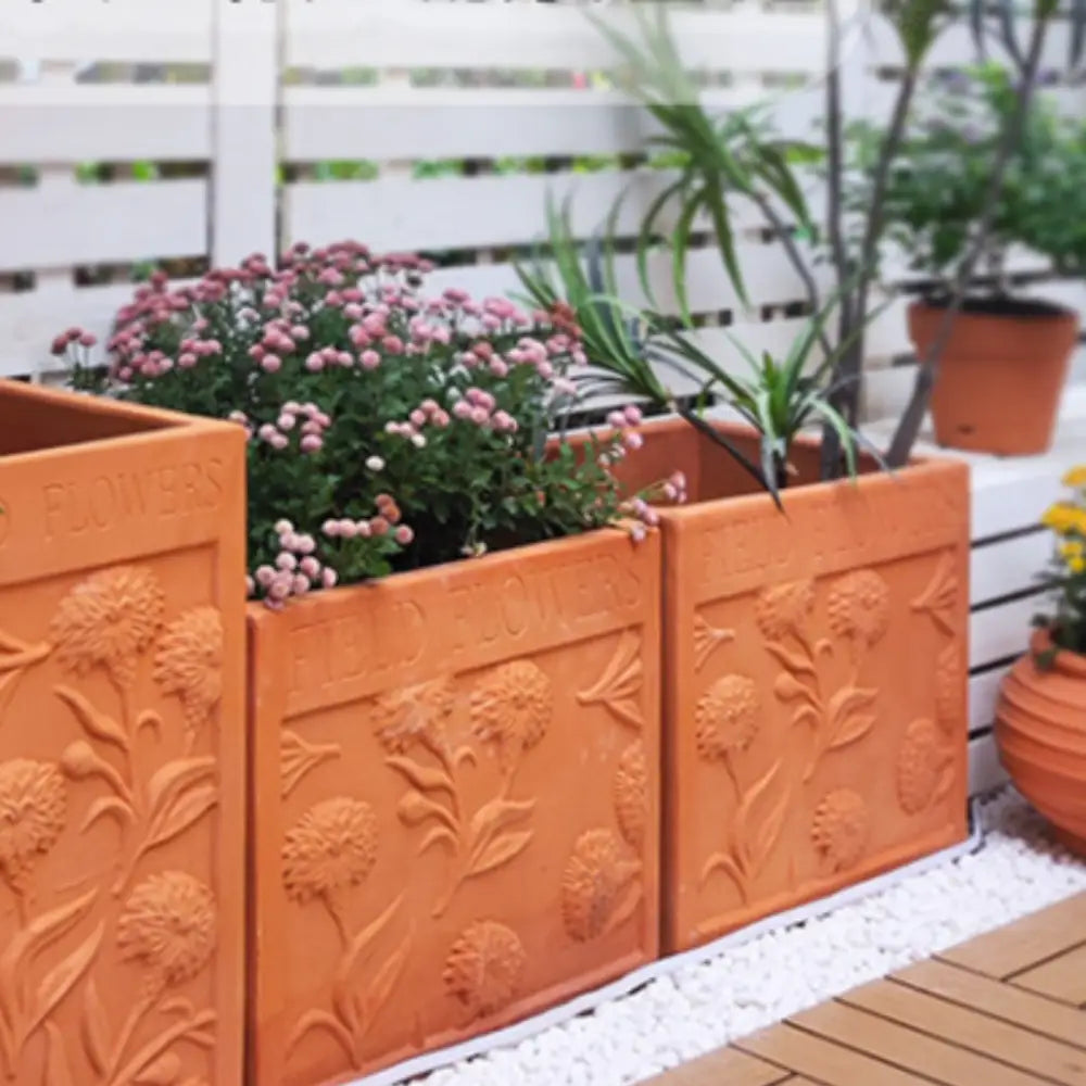 Grand pot de fleur extérieur rectangulaire