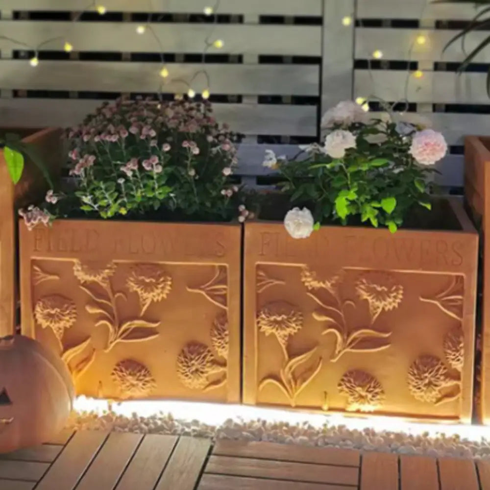 Grand pot de fleur extérieur rectangulaire