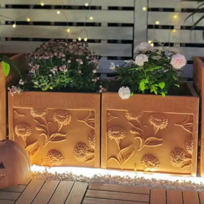 Grand pot de fleur extérieur rectangulaire