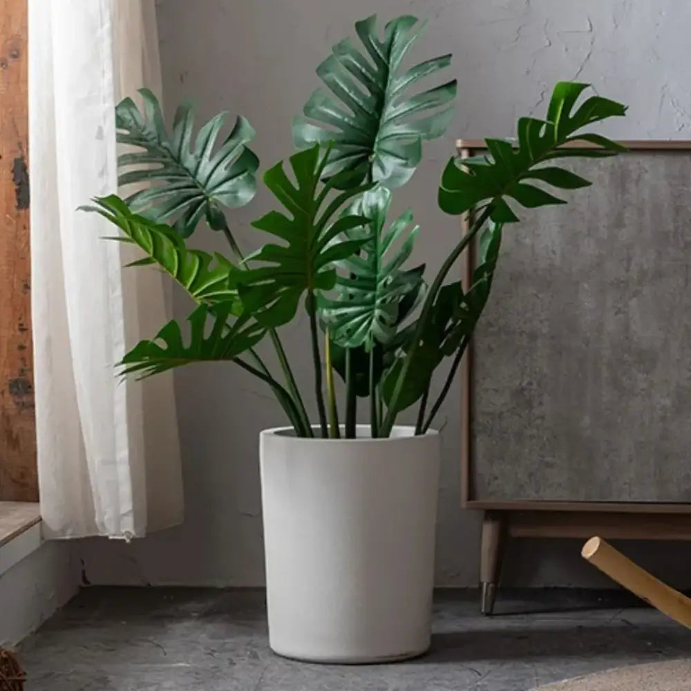 Grand pot de fleur intérieur blanc