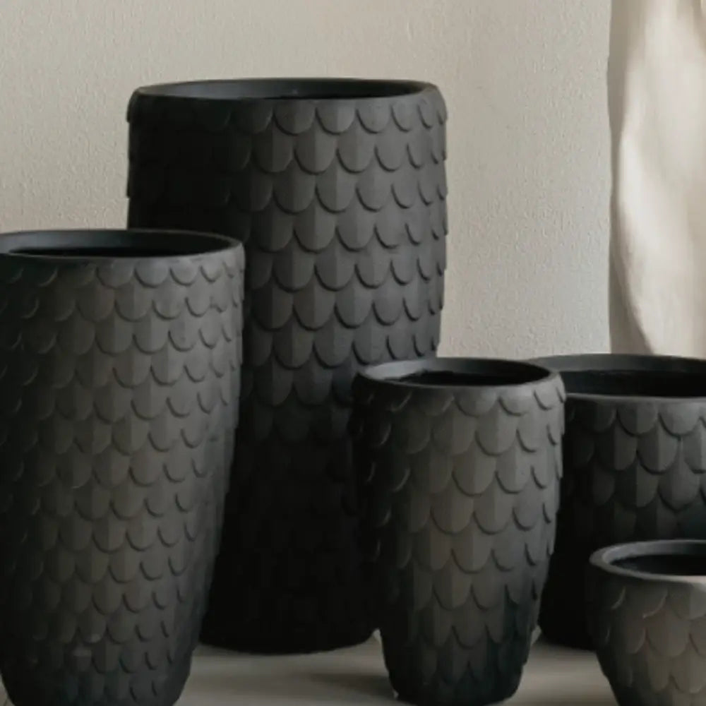 Grand pot de fleur intérieur noir