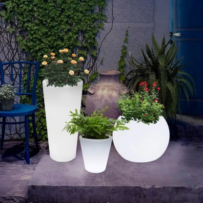 Grand pot de fleur lumineux