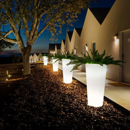 Grand pot de fleur lumineux