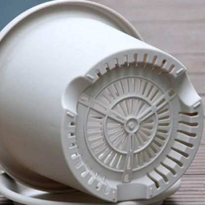 Grand pot de fleur plastique blanc