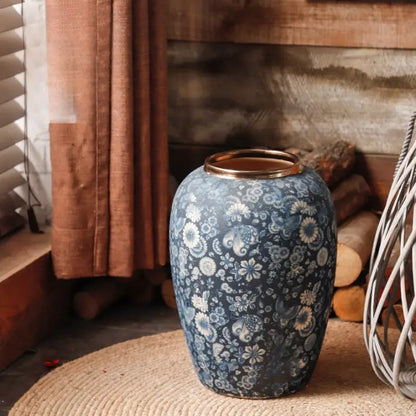 Grand vase chinois bleu