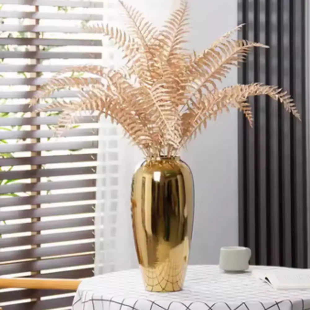 Grand vase deco doré