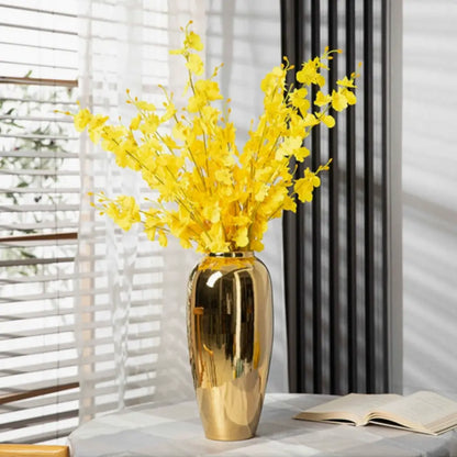 Grand vase deco doré