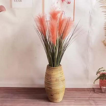 Grand vase en bois à poser au sol