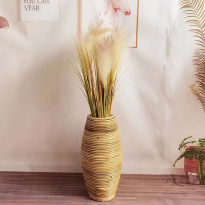 Grand vase en bois à poser au sol