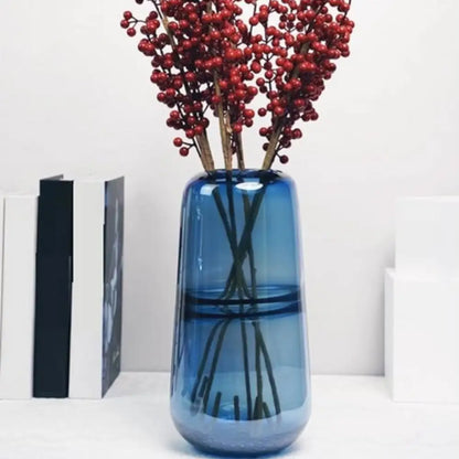 Grand vase en verre bleu